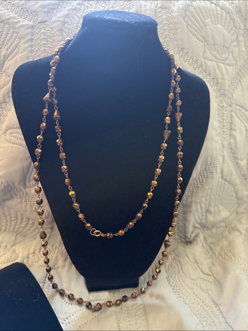 Elegant Brown Beaded Long Necklace - Women Jewelry